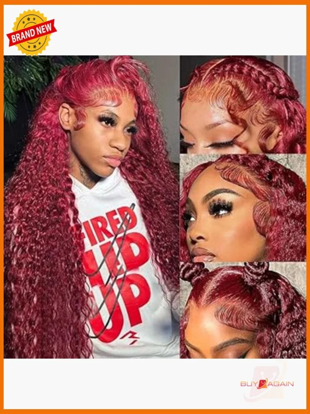 Deep Wave Lace Front Wig 180 Density 13x6 Pre-Plucked Tangle Free Human Hair Wig